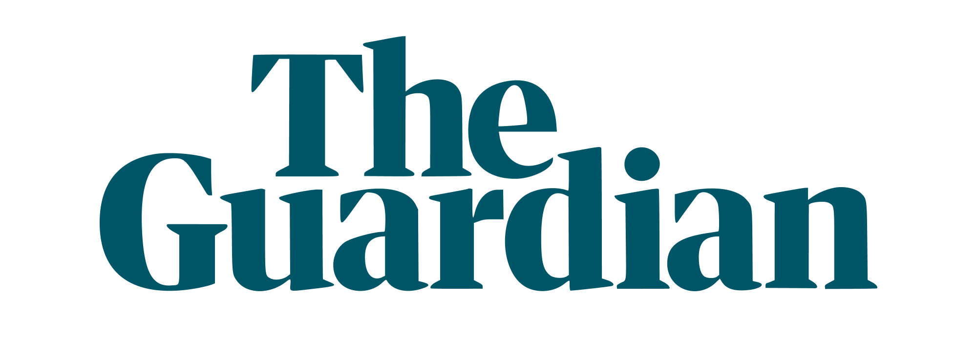Logo of The Guardian in teal color on a transparent background