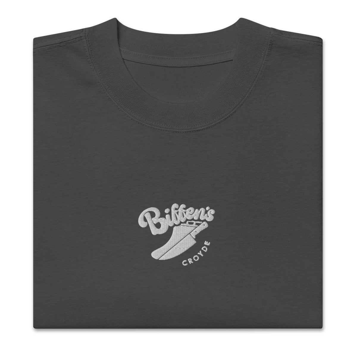 Oversized faded t-shirt with centre & left arm embroidered - Shop