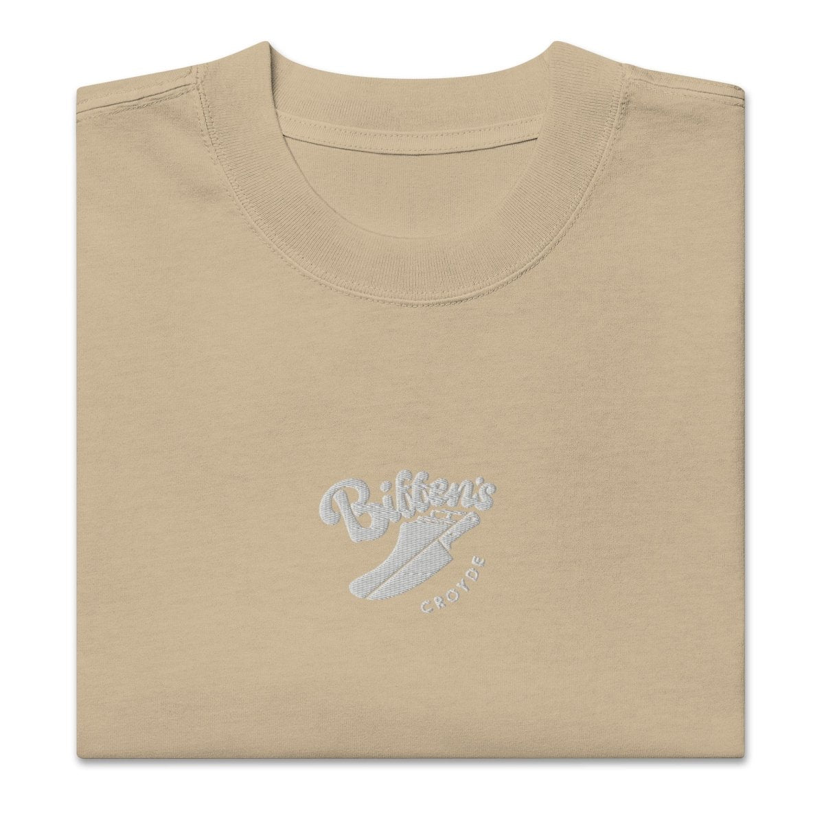 Oversized faded t-shirt with centre & left arm embroidered - Shop