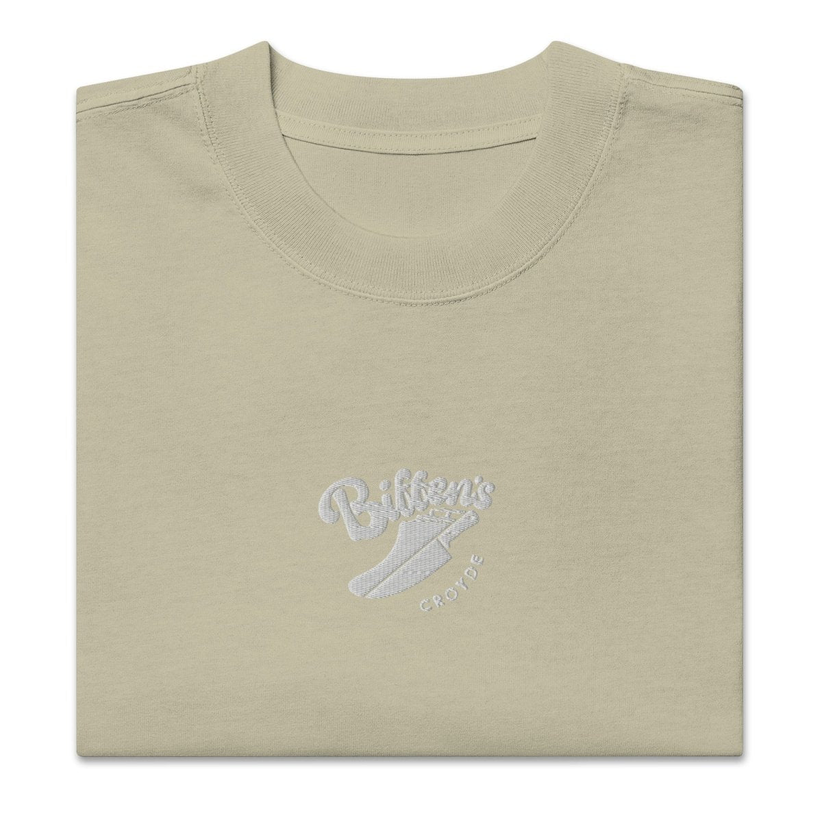 Oversized faded t-shirt with centre & left arm embroidered - Shop